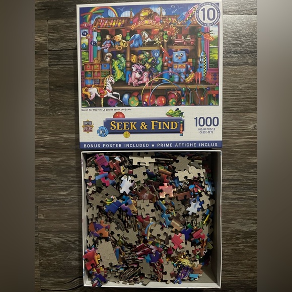 MasterPieces 1000 Piece Seek & Find Jigsaw Puzzle Secret Toy Heaven 🧩 - Picture 2 of 3